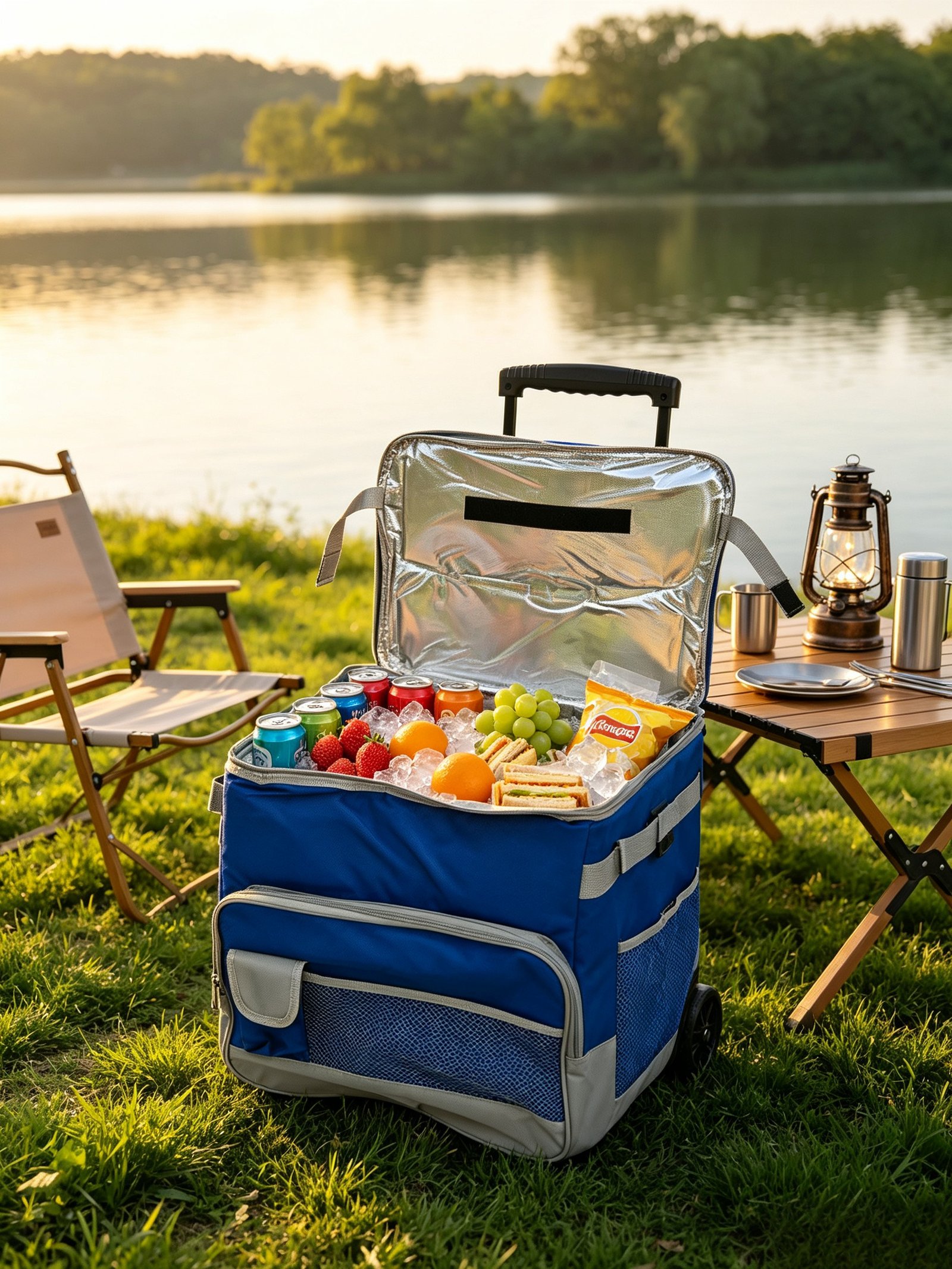CB003 Cooler with Wheels and Handle, 45L Rolling Cooler - Image 7