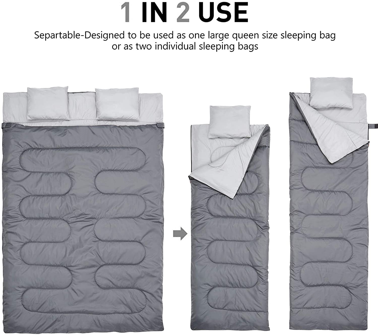 SB002 Cool Weather Sleeping Bag for double Adults - Image 5