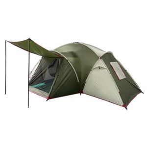 TTA018 Double Layer Dome Tent with Front Porch Awning, Waterproof Family Camping Tent