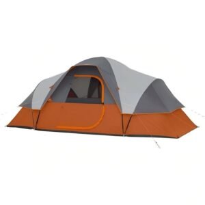 TTA019 Double Layer Tunnel Camping Tent, 2 Bedrooms 1 Living Room Family Tent
