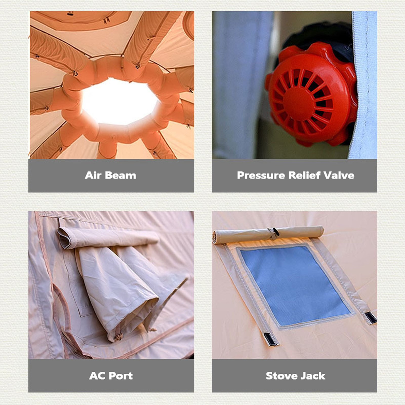 TTD005 Inflatable Air Beam Octopus Tent with Stove Jack - Image 7